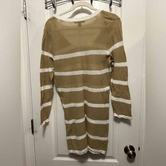 Tommy Bahama Striped Swimsuit Cover Top Sand White Sz large long sleeve coastal - Picture 3 of 16